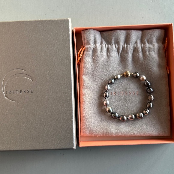 Designer Tiffany & Co IRIDESSE 14K Yellow Gold Tahitian Baroque Pearl Bracelet - Picture 3 of 15